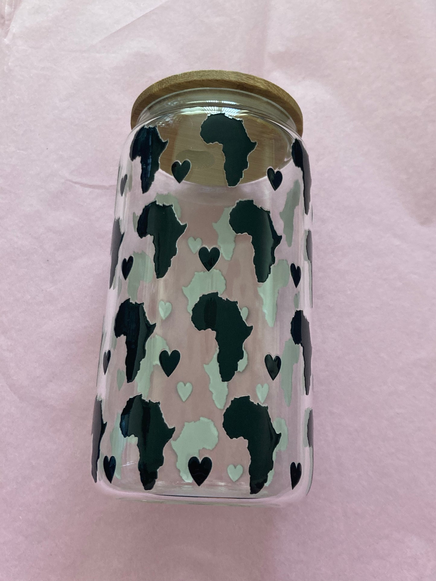 🌍🖤 Heart of Africa Glass Cup