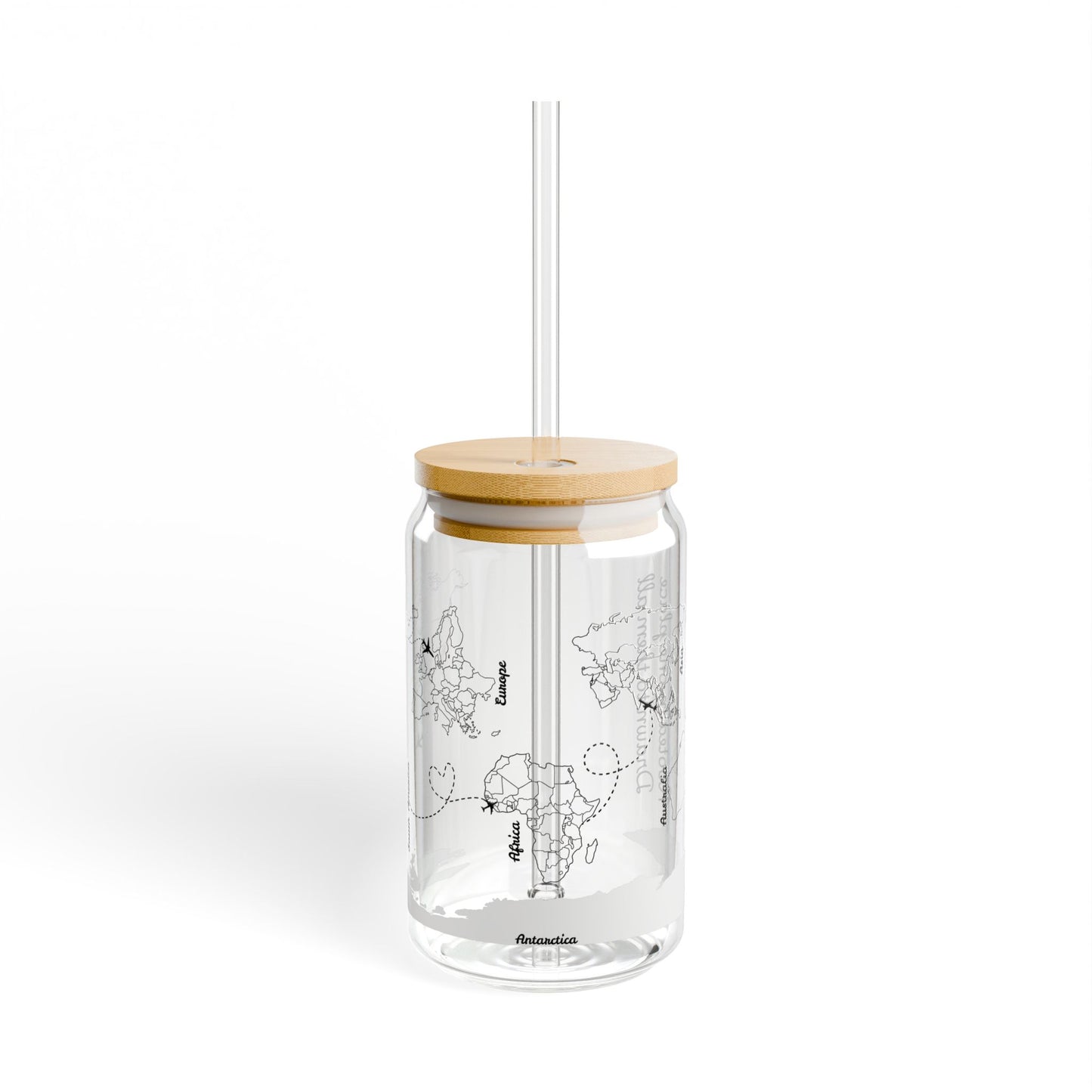 🌍✈️ Globetrotter’s Map Glass Cup