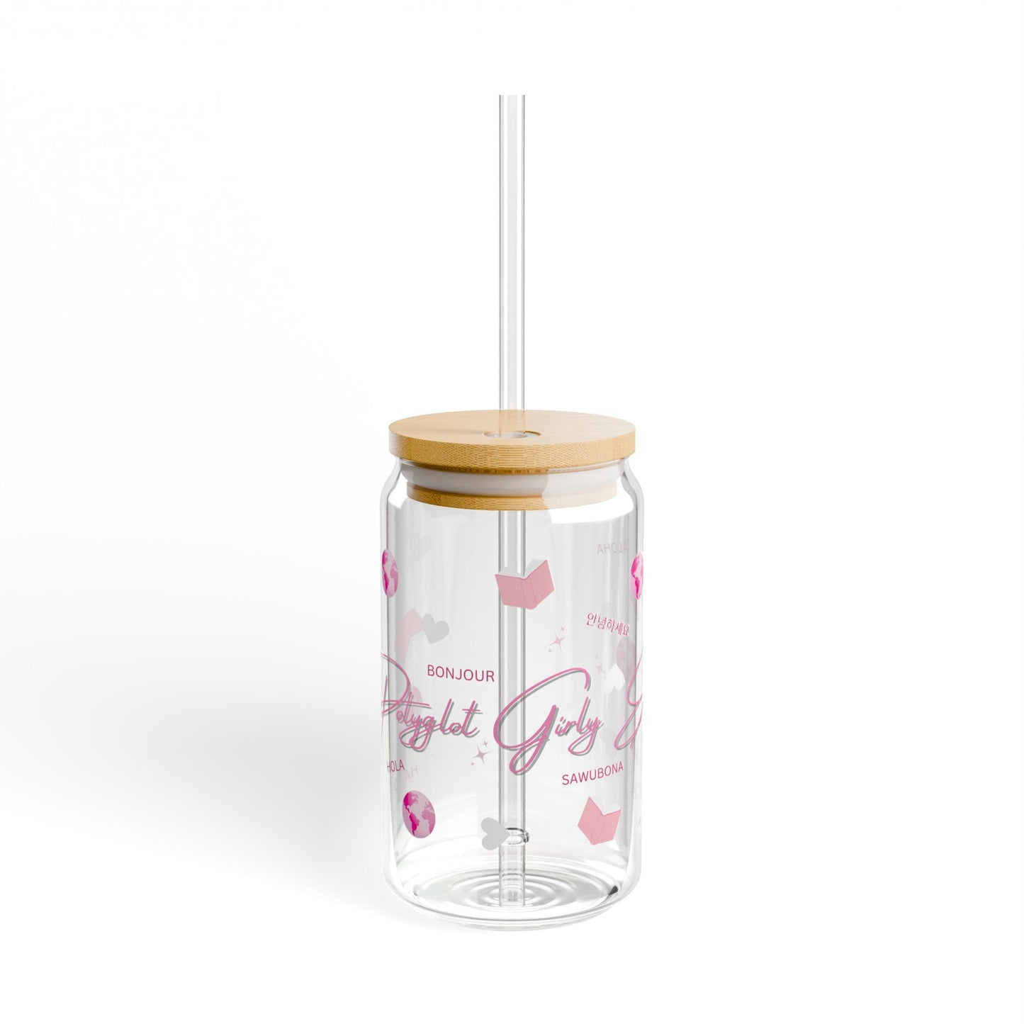 💅🌍 Polyglot Girly Era Glass Cup