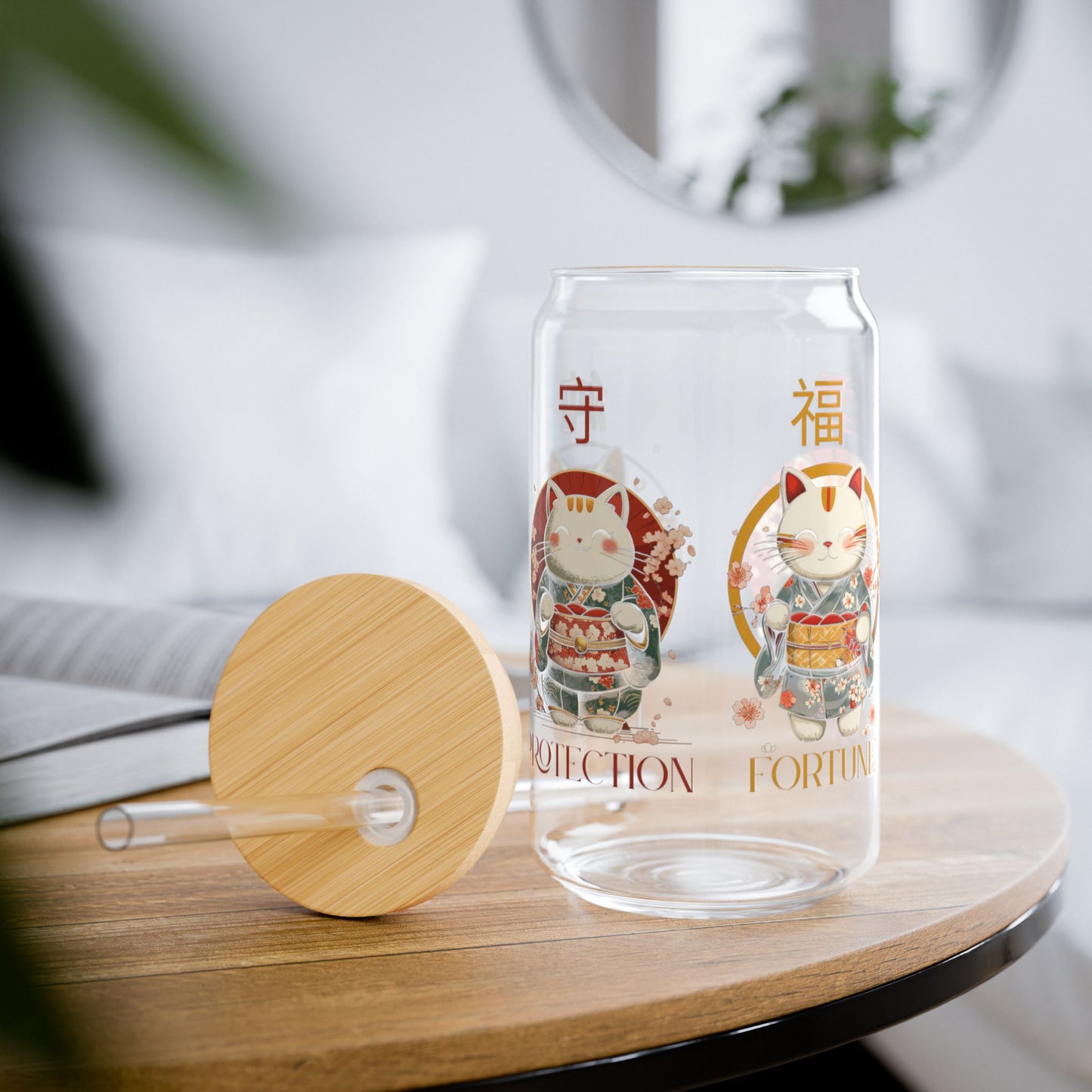 🧧 🐾Shifuku Maneki Glass Cup